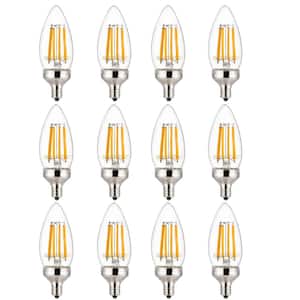 75-Watt Equivalent B11 Dimmable 90 CRI Candelabra E12 Base Vintage Edison LED Light Bulb in Daylight 5000K (12-Pack)