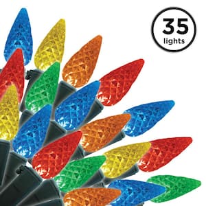 12 ft. 35-Count LED C6 Faceted Multi Christmas Lights