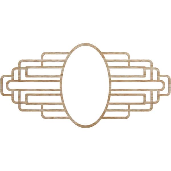 Ekena Millwork 28 in. x 14 in. x 1/4 in. Elizabeth Wood Fretwork Pierced Ceiling Medallion, Red Oak