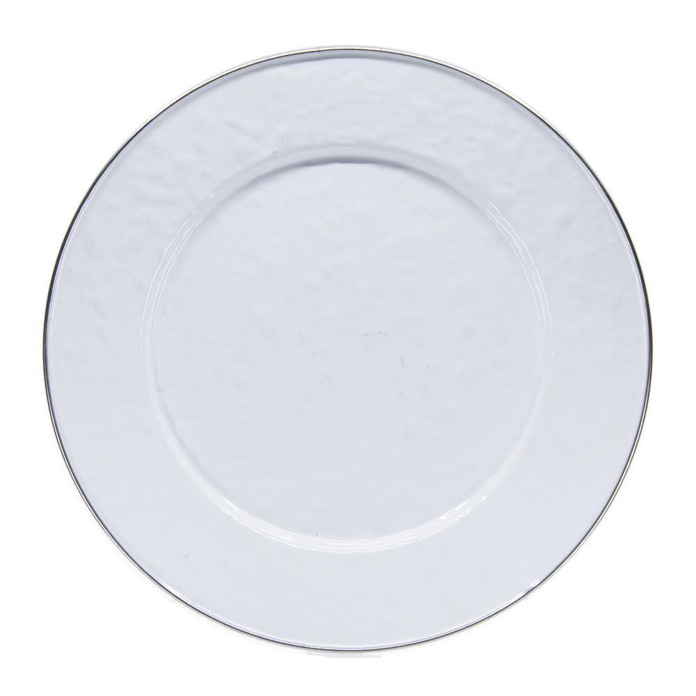 Elegant Solid White Porcelain 10.5" Dinner Plates, Set of 4