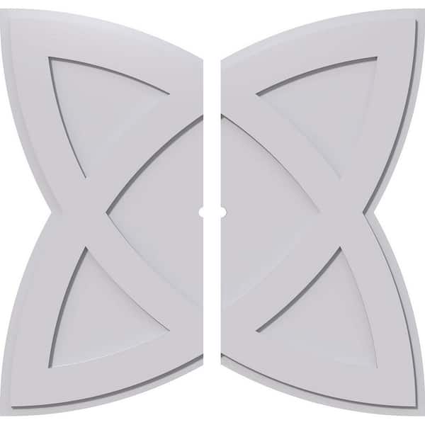Ekena Millwork 1 in. P X 14-1/4 in. C X 38 in. OD X 1 in. ID Cosmo Architectural Grade PVC Contemporary Ceiling Medallion, Two Piece