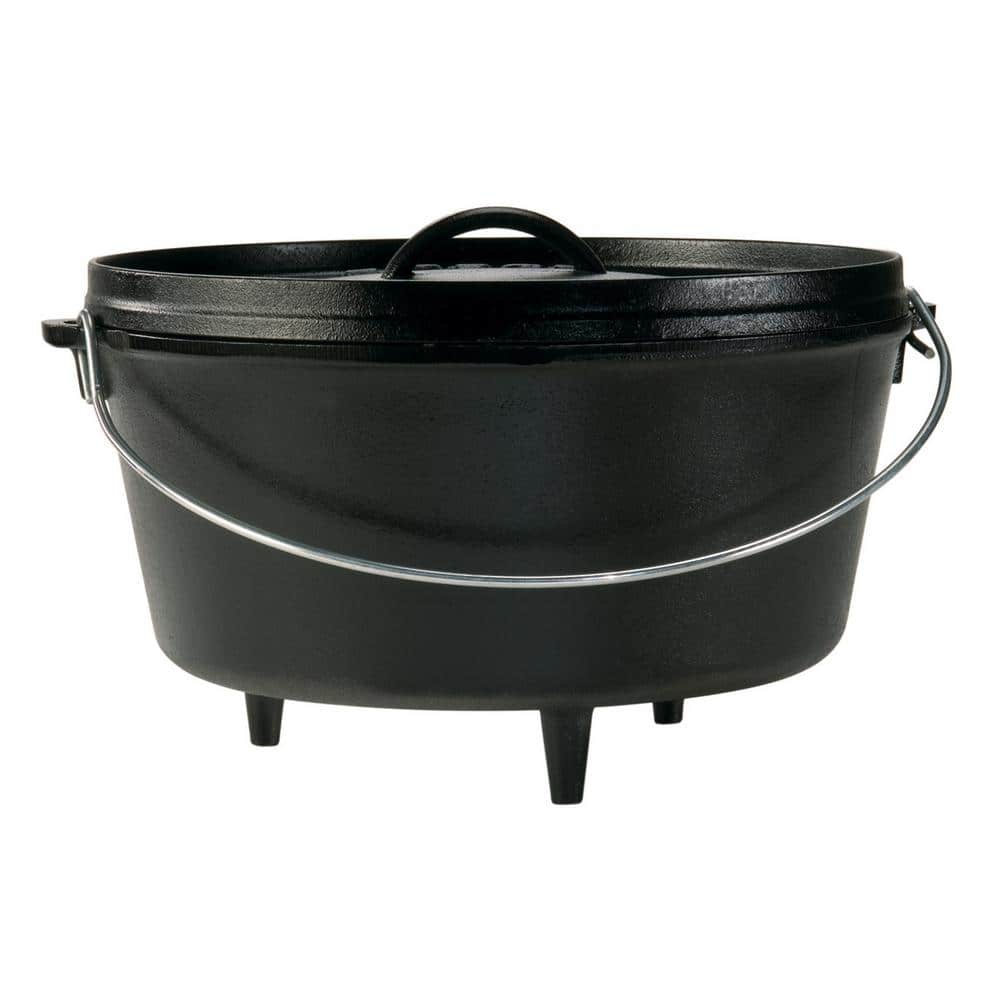 Lodge Cast Iron 9 Quart/12.25 Inch Cast Iron Dutch Oven with Bail Handle  Lid(s) Included Black in the Cooking Pots department at