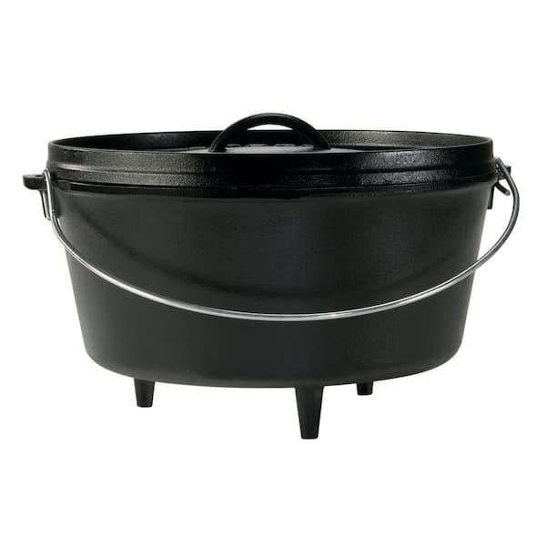 Lodge Yellowstone 12-Inch / 8 Quart Seasoned Cast Iron Deep Camp Dutch Oven