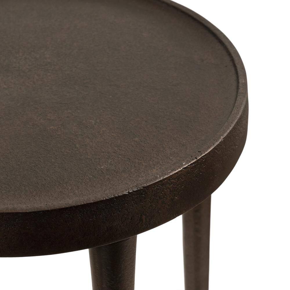 Rava 14 in. Bronze Round Metal End Table - thumbnail 5