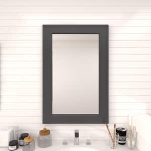 36 in. x 24 in. Rectangle Framed Black Wall Mirror