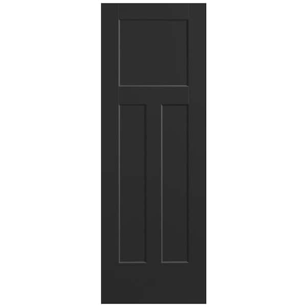 Masonite 28 in. x 80 in. 3-Panel Winslow Single Bore Solid Core Jet Black Molded Composite Interior Door Slab