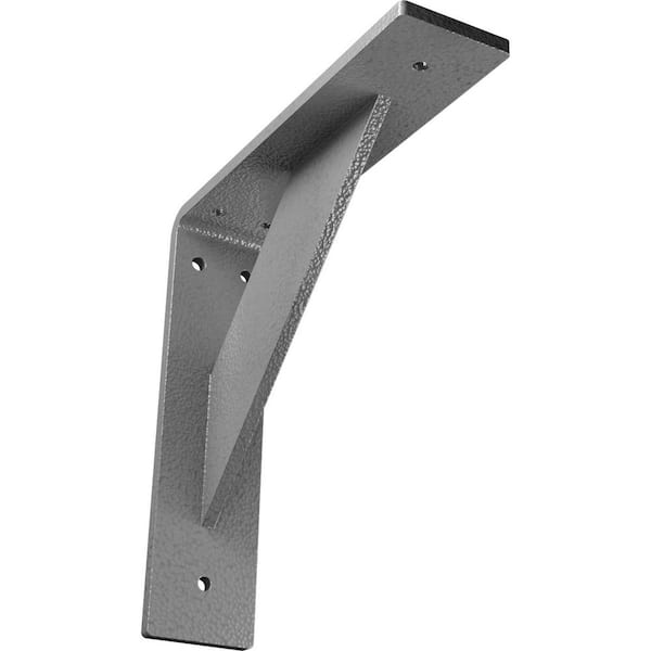 Ekena Millwork 2 in. x 8 in. x 8 in. Steel Hammered Gray Traditional Bracket