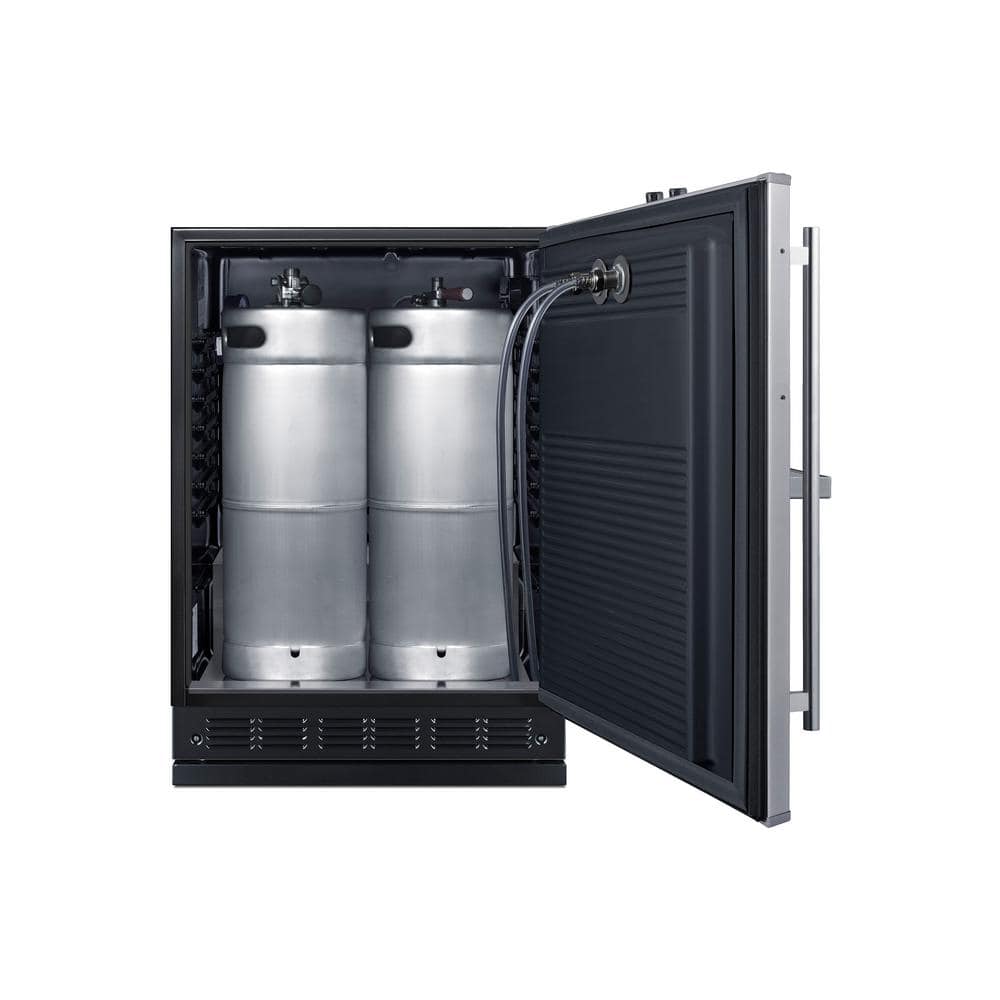 Stainless Steel Dual Tap Commercial Built-In Beer Kegerator