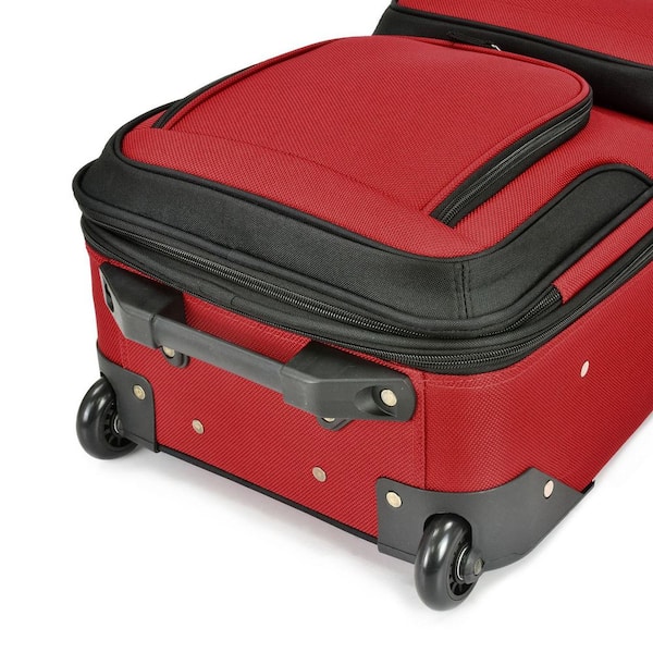 U.S. Traveler Rio 2-Piece Red Expandable Carry-On Luggage Set