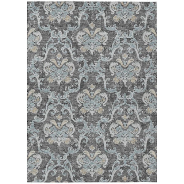Chantille Machine Washable Indoor/Outdoor Abstract ACN3167 Gray 8 ft. x 10 ft. Area Rug