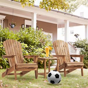 Wooden Outdoor Folding Lounge Patio Chair Adirondack Chair (Set of 2)