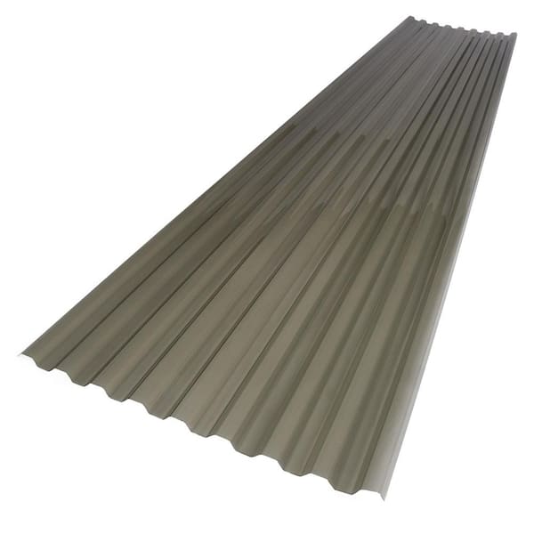 Suntuf 26 in. x 12 ft. Corrugated Polycarbonate Roof Panel in Solar Gray