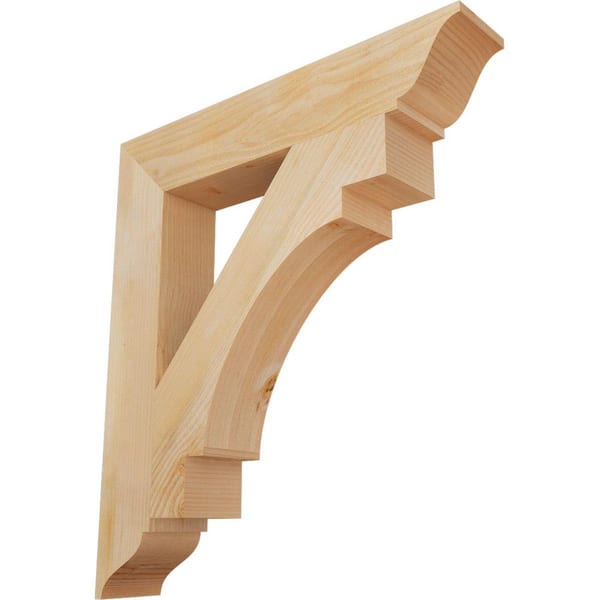 Ekena Millwork 6 in. x 38 in. x 34 in. Douglas Fir Merced Traditional Rough Sawn Bracket