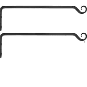15 in. Metal Hand Forged Straight Iron Wall Hooks Outdoor Plant Hanger Hook (2-Pack)