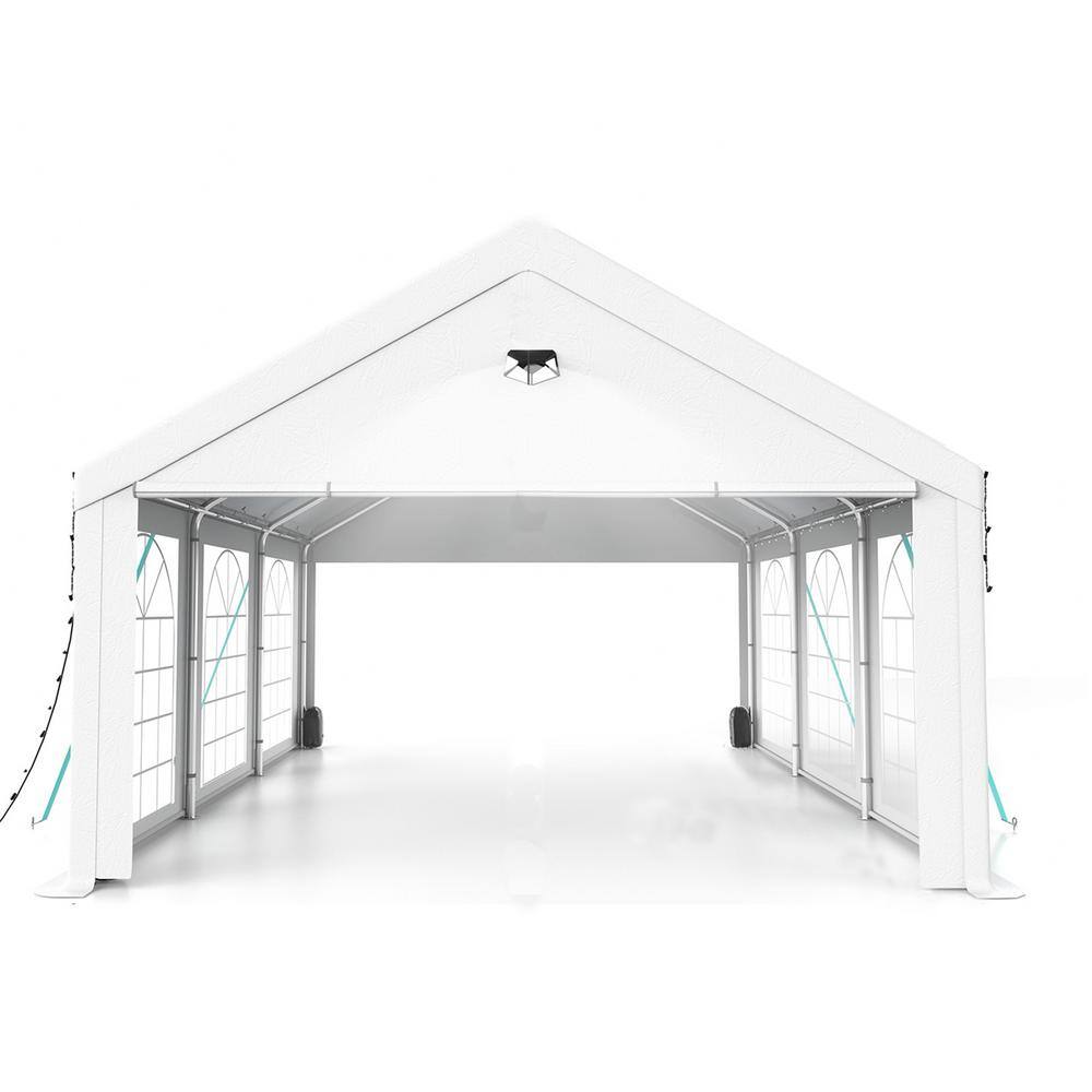White 10x20 ft Heavy Duty Outdoor Canopy Tent with Sidewalls