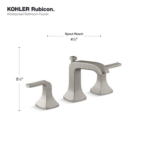 Kohler Rubicon 8 In Widespread 2 Handle Bathroom Faucet Vibrant Brushed Nickel K R76216 4d Bn The Home Depot - How To Remove Screen From Kohler Bathroom Faucet