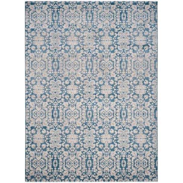 Reviews for SAFAVIEH Sofia Blue/Beige 9 ft. x 12 ft. Floral Area Rug ...