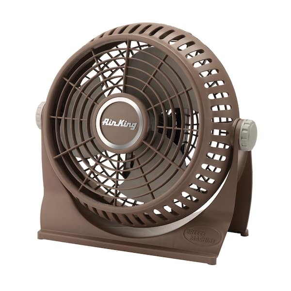 9 in. 2 Speed Desk Fan for Home or Office in Brown with Pivoting Head, Quiet Operation and Carry Handle