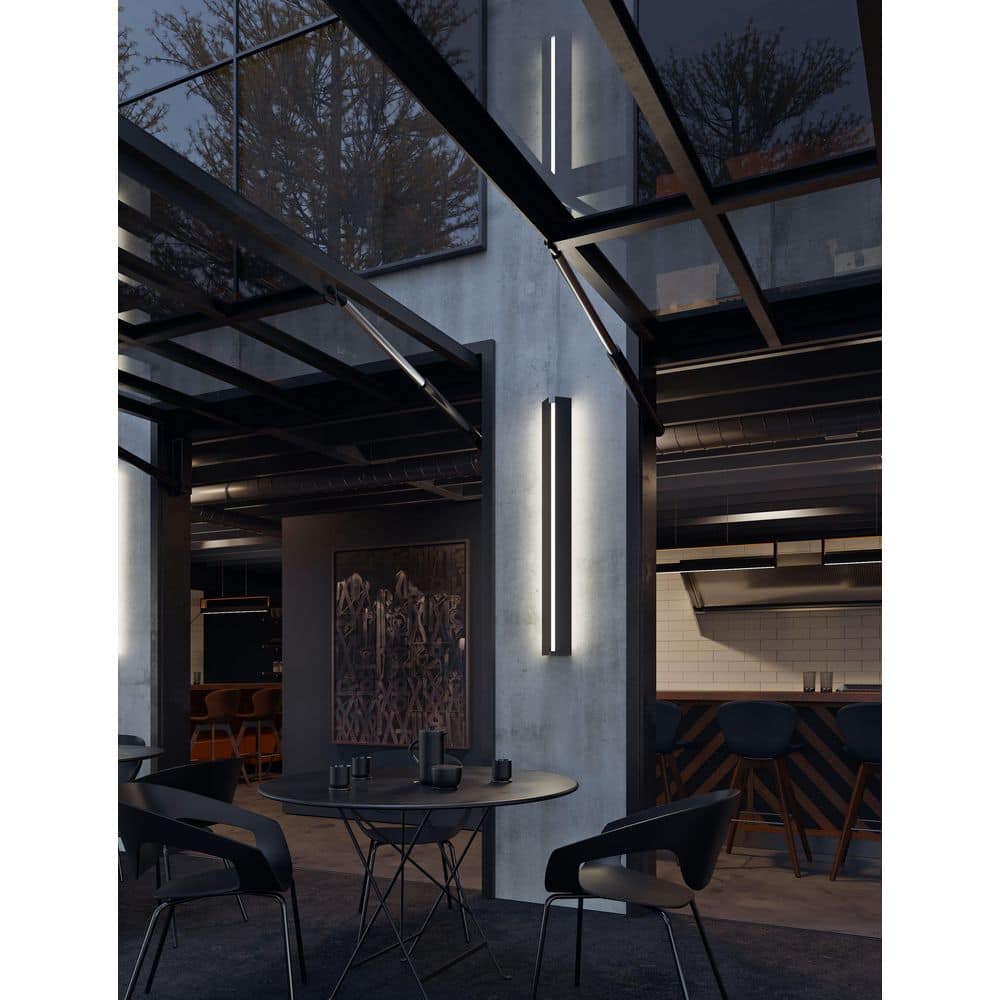 Ryan Black Outdoor Sconce 48 in. Hardwired with Integrated LED with White Acrylic Shade price history on PriceWatchPro