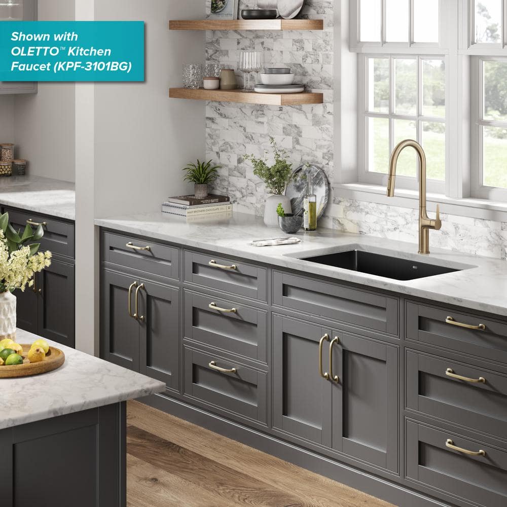 Glossy Black Porcelain Enameled Steel Undermount Kitchen Sink