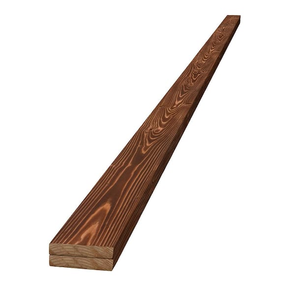 Edge 1 in. x 4 in. x 8 ft. Charred Wood Canyon Brown Pine Trim Board (2-Pack)