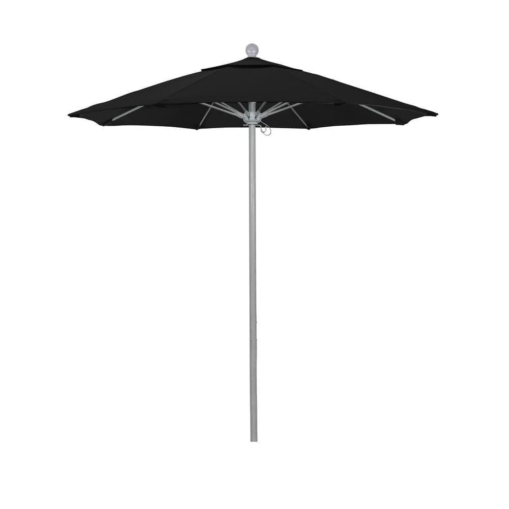 California Umbrella 7.5 ft. Grey Woodgrain Aluminum Commercial Market