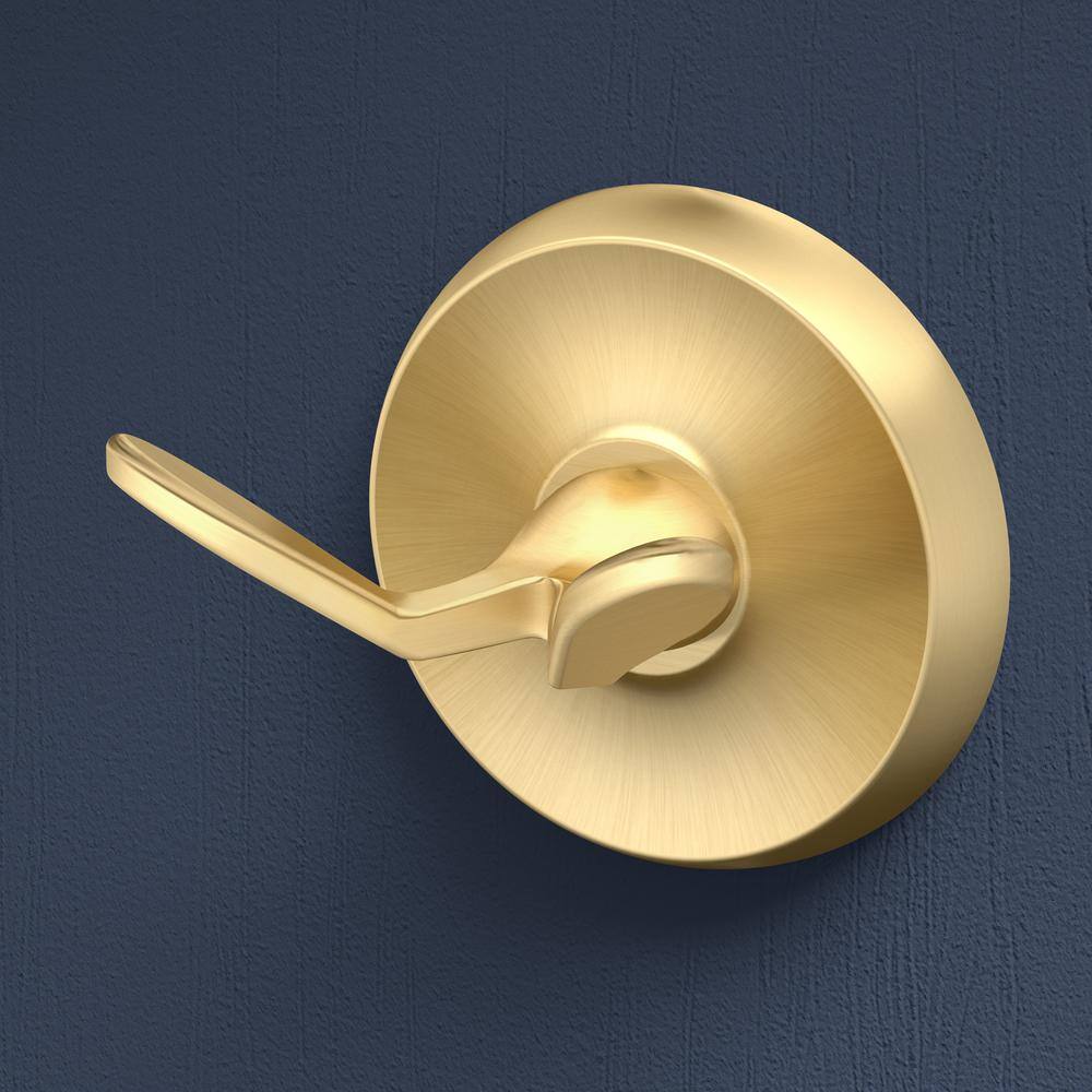 Brushed Brass Wall Mounted Double Robe Hook