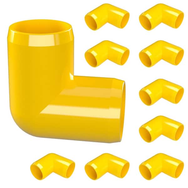 Formufit 3/4 in. Furniture Grade PVC 90-Degree Elbow in Yellow (8-Pack)