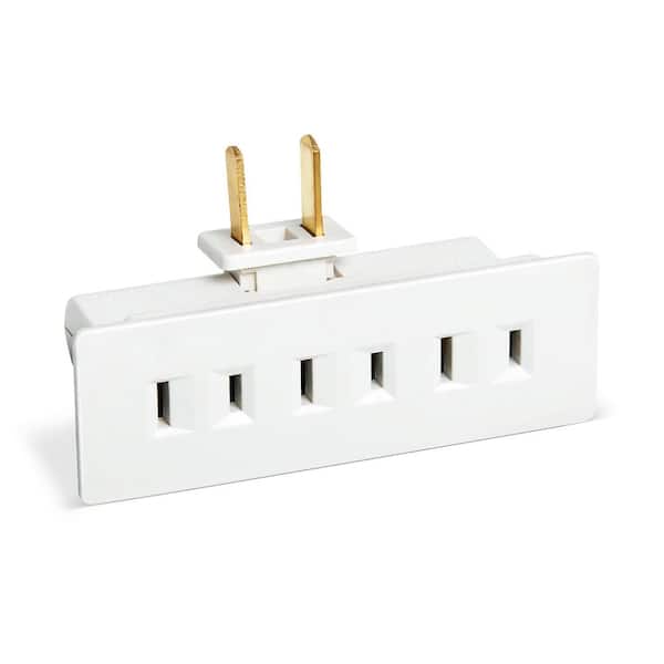 GRIP TIGHT TOOLS 15 Amp 3-Outlet 2-Prong AC/DC Adapter Swivel Wall Tap