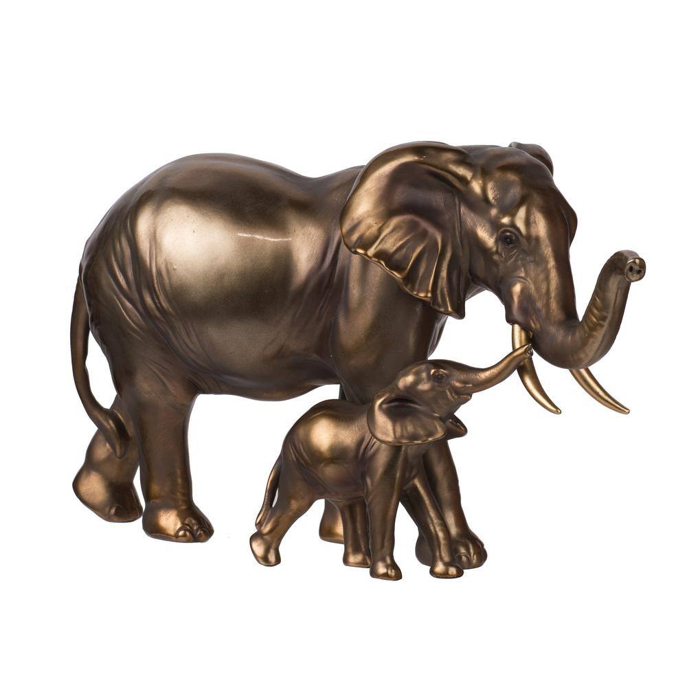 A & B Home 7 in. Elephant Statue Copper 76886DS The Home Depot