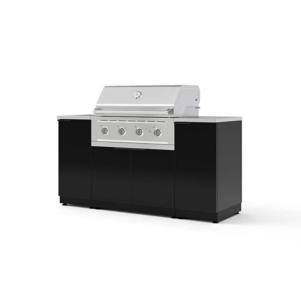 "Outdoor Kitchen 5-Piece 4-Burners Propane Gas Grill Island in Black w/36"" Performance Grill & Stainless Steel Countertop" price history on PriceWatchPro