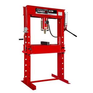 Dragway Tools 12 Ton A-Frame Benchtop Hydraulic Shop Press with Press Plates Install Remove Gears Press Bearings Bend Metal 