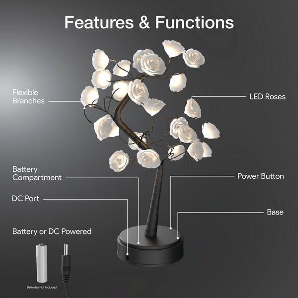 Tzumi Atmosphere LED Rose Tree Lamp 9530HD - The Home Depot