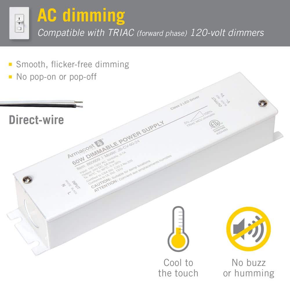 60W White Dimmable LED Driver with Enclosure