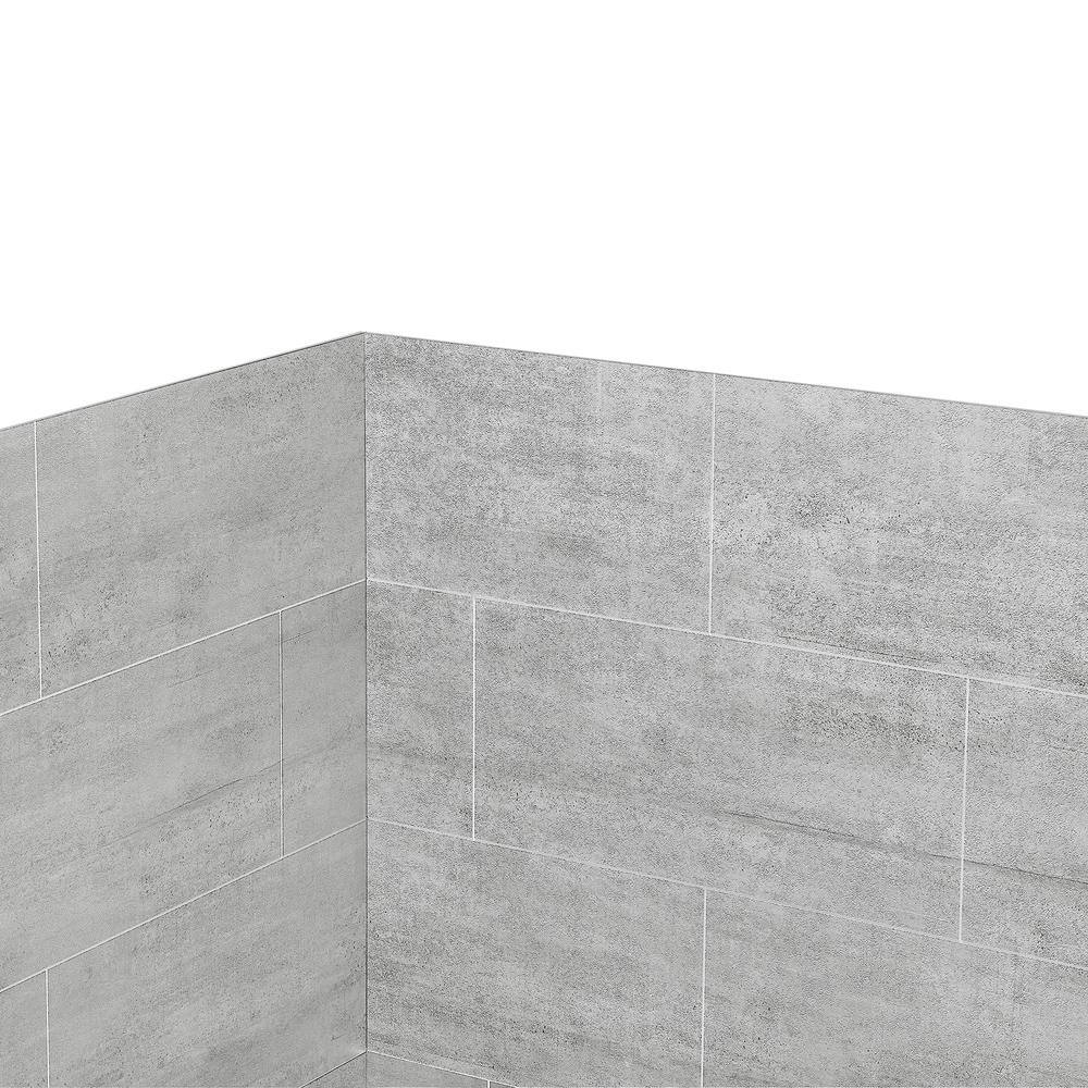 Gray 60'' x 32'' SPC Composite Alcove Shower Kit