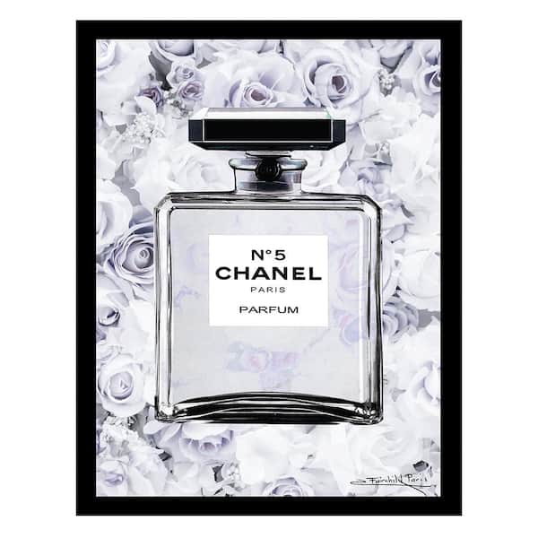 VENICE BEACH Collections Fashion Floral Glam Perfume Bottle by Fairchild Paris 1 Piece Framed Graphic Print 18 in. x 14 in.