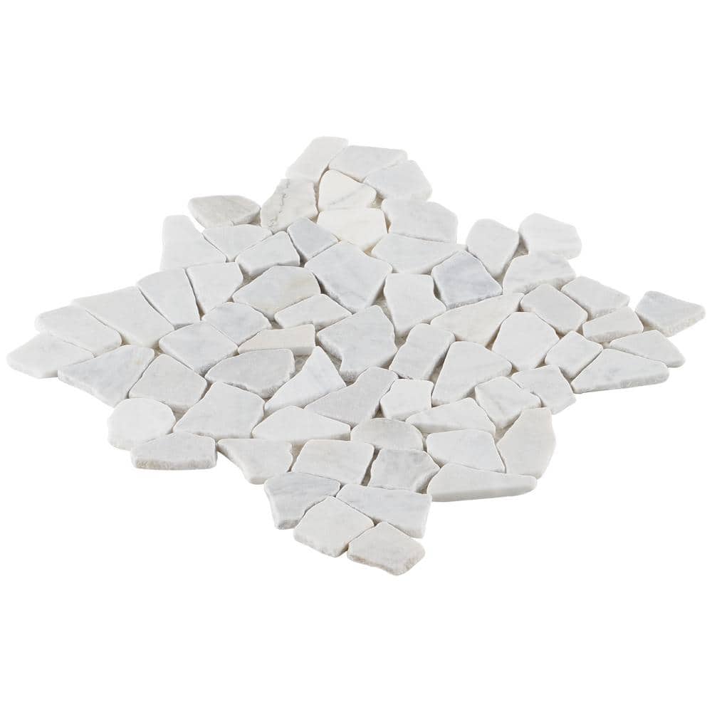 Landscape White Slate Pebble Mosaic Tile