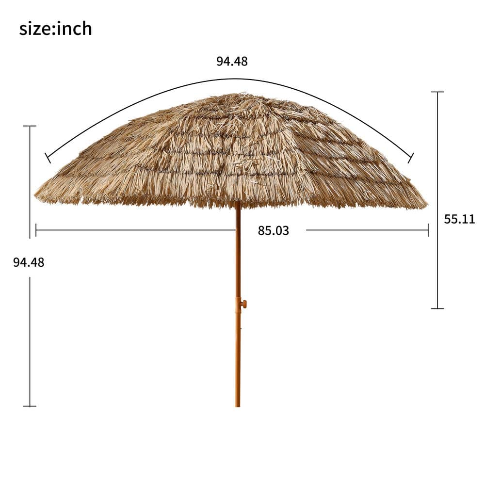 Thatch 8 ft. Patio Umbrella,Tropical Palapa Raffia Tiki Hut Hawaiian Hula Beach Umbrella,Straw Umbrella in Brown price history on PriceWatchPro