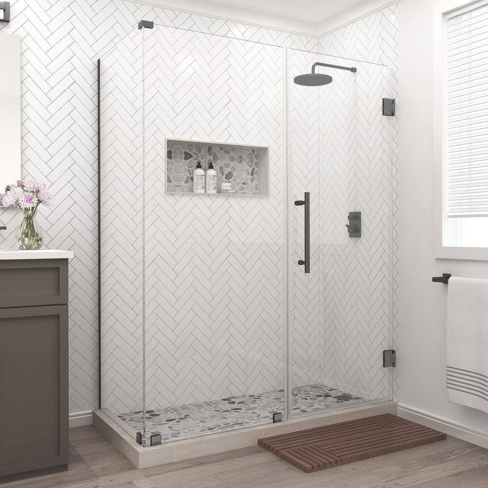 Bromley 60.25 in. to 61.25 in. x 36.375 in. x 72 in. Frameless Corner Hinged Shower Enclosure in Matte Black price history on PriceWatchPro