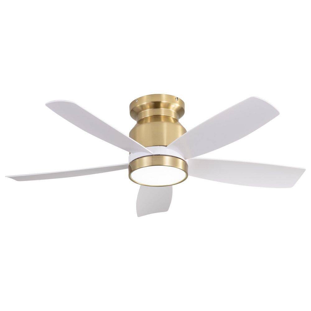 Avex 42 in. Gold White Standard Flush Mount Ceiling Fan with Remote Control and Dimmable LED Light price history on PriceWatchPro