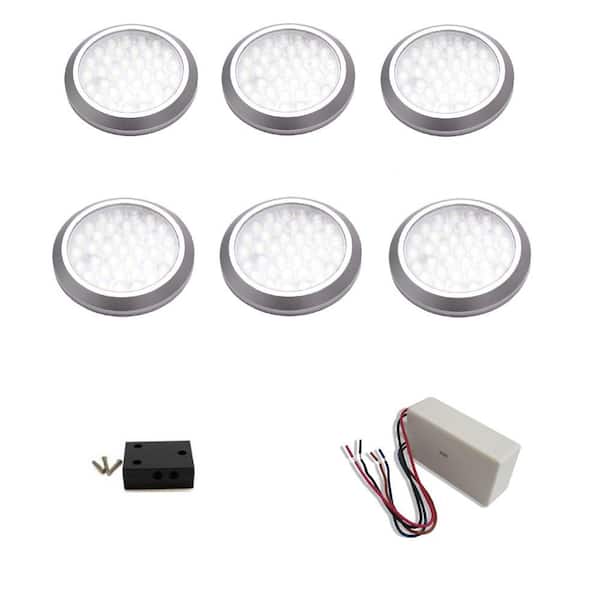 macLEDS LED Dimmable Hard Wired Under Cabinet Puck Light (6-Pack)