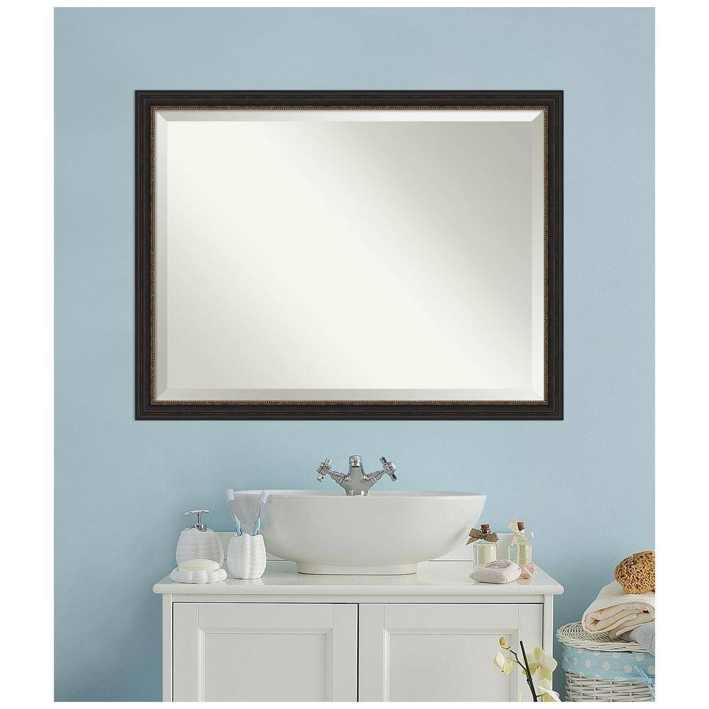 Narrow Bronze Rectangular Bathroom Vanity Wall Mirror