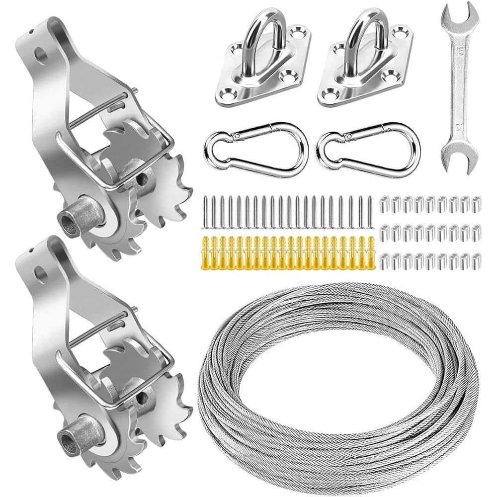 Stainless Steel Shade Sail Hardware Kit with Winches, Cables, and Accessories for Rectangle, Square, Triangle Canopy price history on PriceWatchPro
