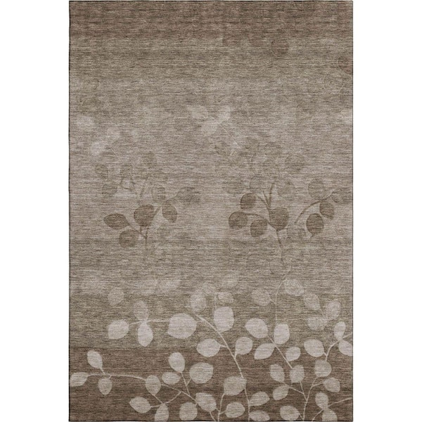 Mayfield Premium Machine Washable Abstract AMF1900 Taupe 3 ft. x 4 ft. Area Rug