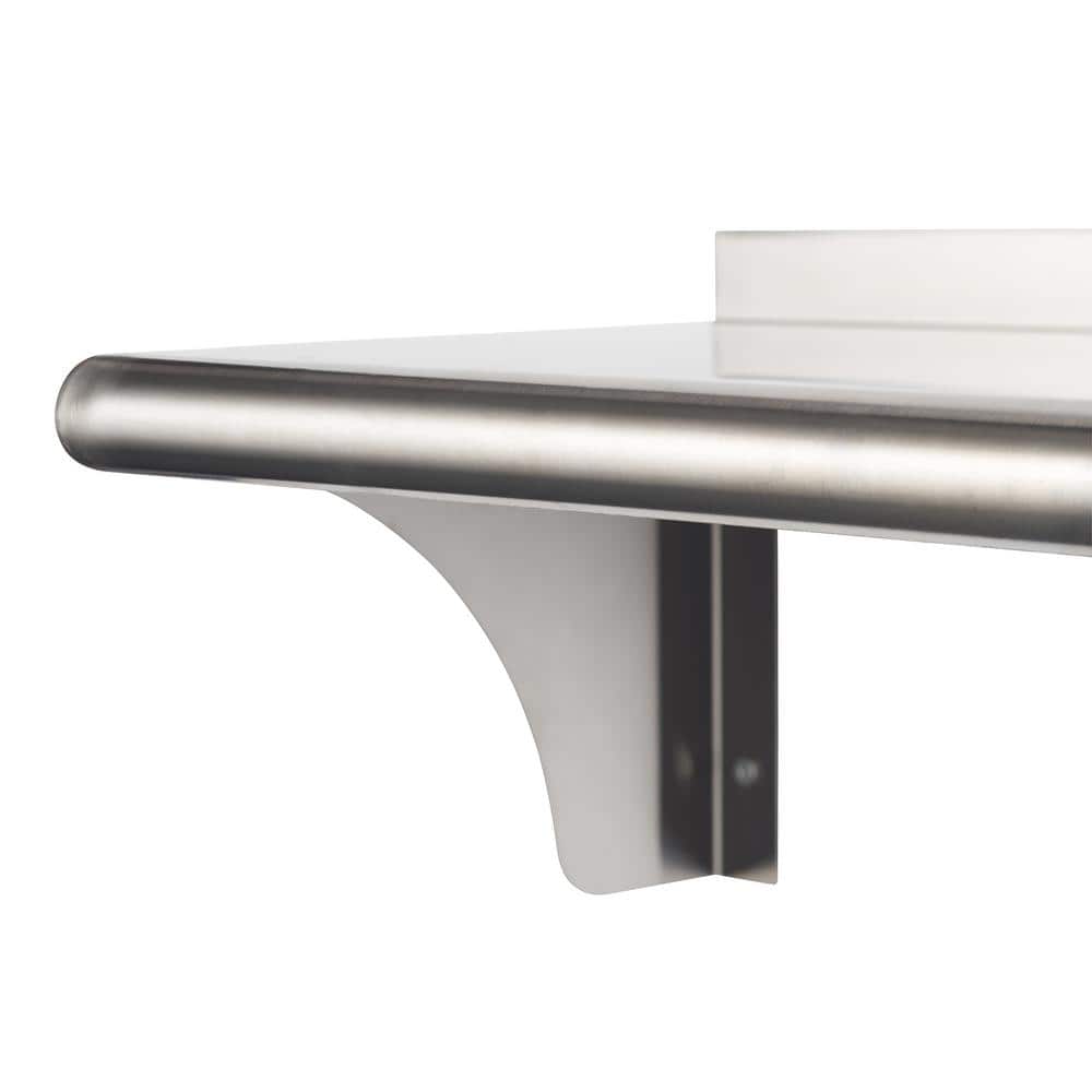 48" Stainless Steel Wall Shelf with Rounded Edge, 2-Pack