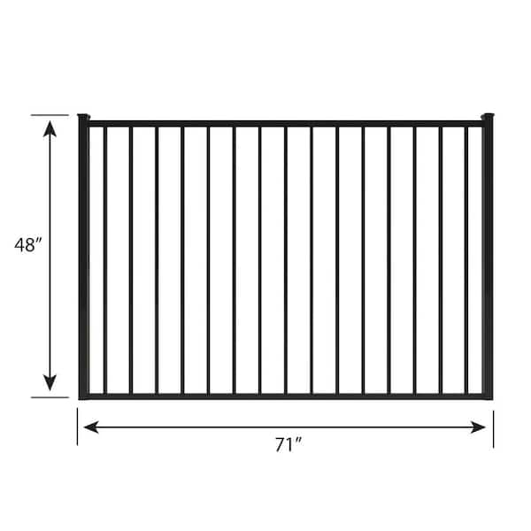 FORGERIGHT Newtown 6 ft. W x 4 ft. H Black Aluminum Pre-Assembled Fence Gate