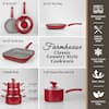 GRANITESTONE Farmhouse 13-Piece Aluminum Ultra-Durable Chalk Grey Diamond  Infused Nonstick Coating Cookware Set in Speckled Red 8298 - The Home Depot