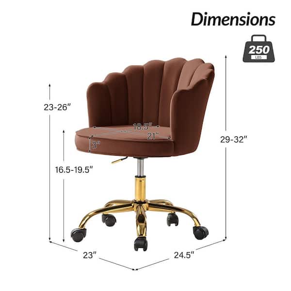 JAYDEN CREATION Rebeca Burn-brick Swivel Velvet Task Chair with