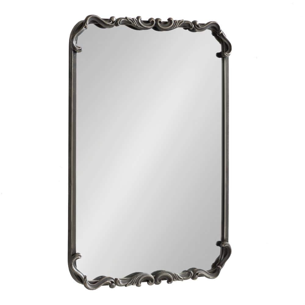 Brazelton 20"x27" Ornate Black Rectangular Wall Mirror
