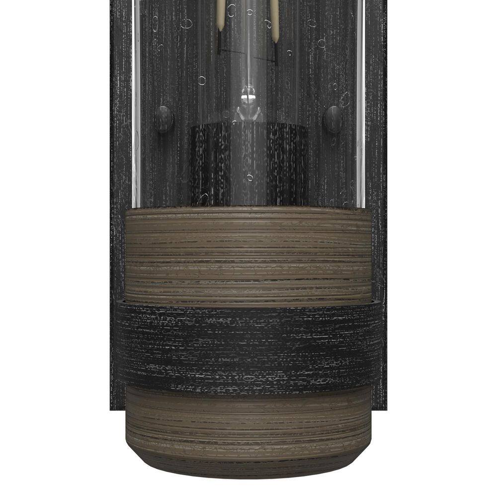 Rustic Iron Cylinder Dimmable Wall Sconce with Glass Shade